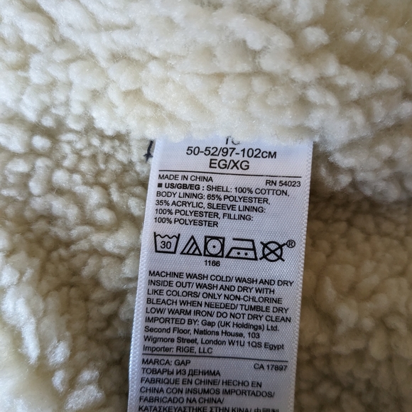 Gap Denim Sherpa Jacket NWT - Picture 6 of 6